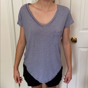 Navy and white striped tee